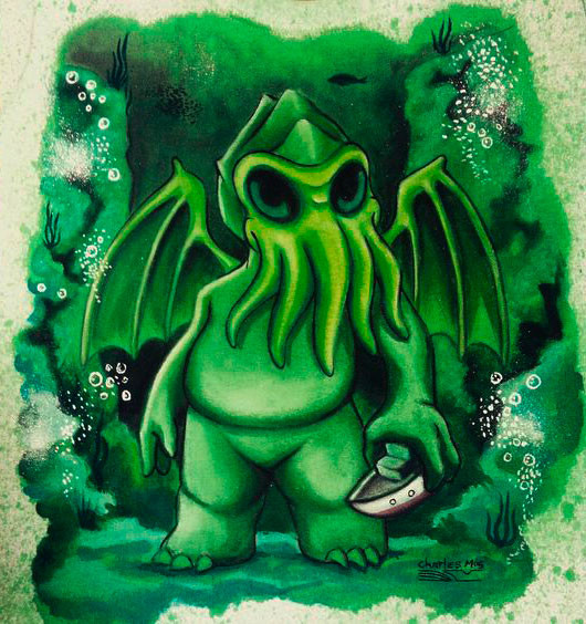 Baby Cthulhu - Tinta sob Tecido - Tam. A3